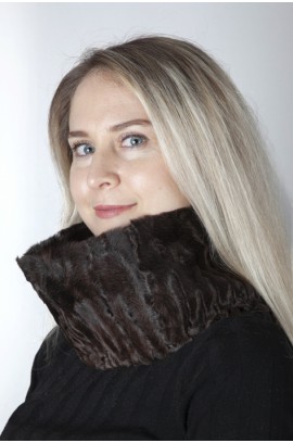 Dark brown persianer karakul lamb fur neck warmer